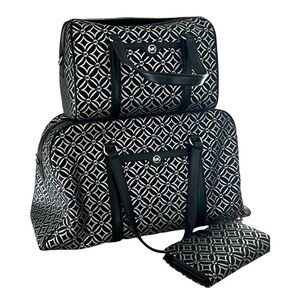 MICHAEL KORS Logo Metallic Jet Travel 3 pieces Wristlet, Duffel & Satchel Bag